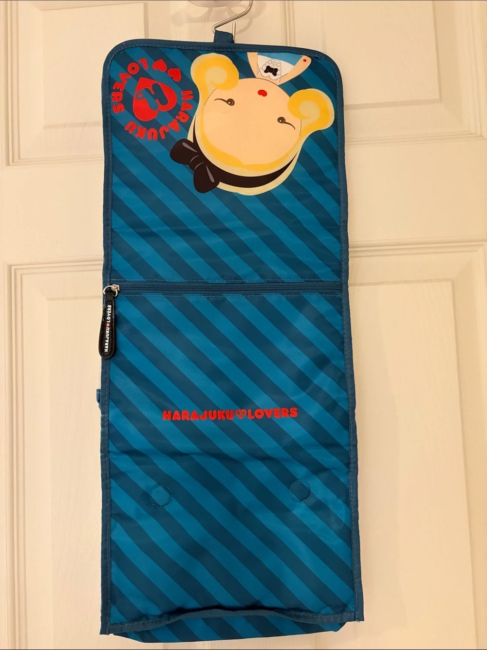 Harajuku Lovers Gwen Stefani Tri-fold Teal Foldable Cosmetic Toiletries Bag